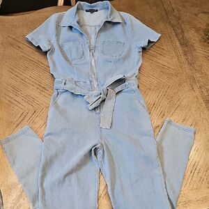 Light Blue Denim Jumpsuit Size M Haute Monde